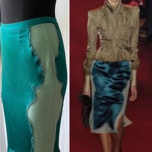 Yves Saint Laurent Teal Pencil Skirt